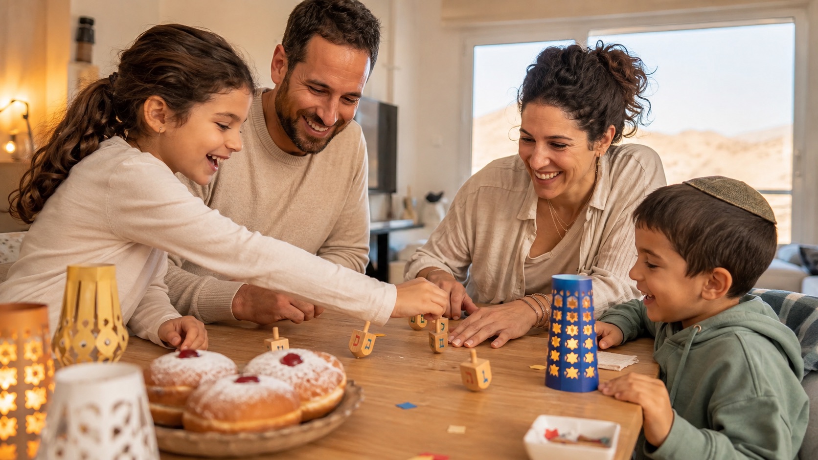 פעילות חנוכה משפחתית בדירת נופש באילת