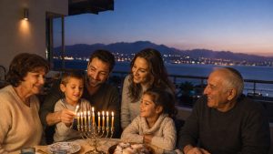 אילת בחנוכה 2026 עם משפחה והדלקת נרות מול ים סוף